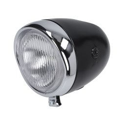 Sort Retro Forlygte 130 mm Med Mulighed For Speedometer � 60 mm