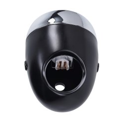 Sort Retro Forlygte 130 mm Med Mulighed For Speedometer � 60 mm