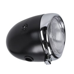Sort Retro Forlygte 130 mm Med Mulighed For Speedometer � 60 mm
