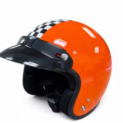 Retro Jet Hjelm I Orange - Str. Medium