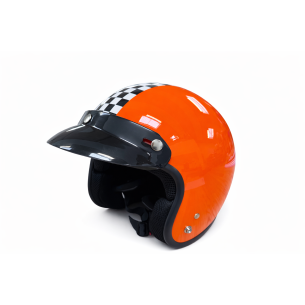 Retro Jet Hjelm I Orange - Str. Medium