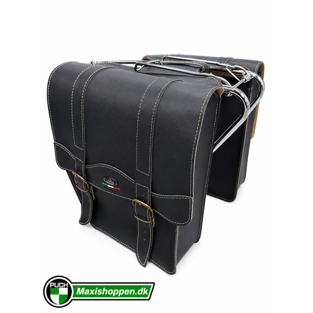 Sidetasker I Sort Kunstl�der Til Bla. Puch Maxi P + K