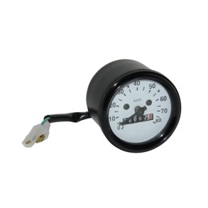 Speedometer Hus � 60 mm 0-80 km/t - Hvid Skive