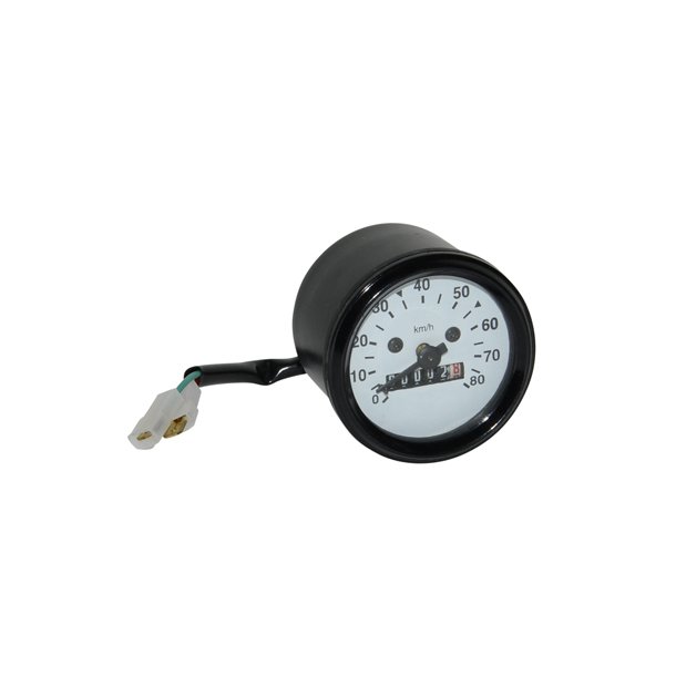 Speedometer Hus � 60 mm 0-80 km/t - Hvid Skive