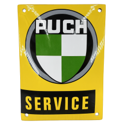 Puch Service Emalje Skilt Gult