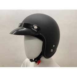 Retro Jet Hjelm Mat Sort Str. Medium