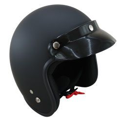 Retro Jet Hjelm Mat Sort Str. Extra Large