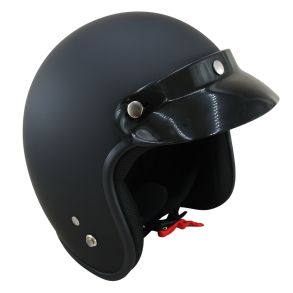 Retro Jet Hjelm Mat Sort Str. Extra Large