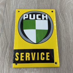 Puch Service Emalje Skilt Gult