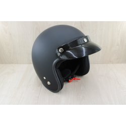 Retro Jet Hjelm Mat Sort Str. Medium