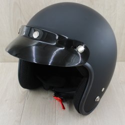 Retro Jet Hjelm Mat Sort Str. Medium