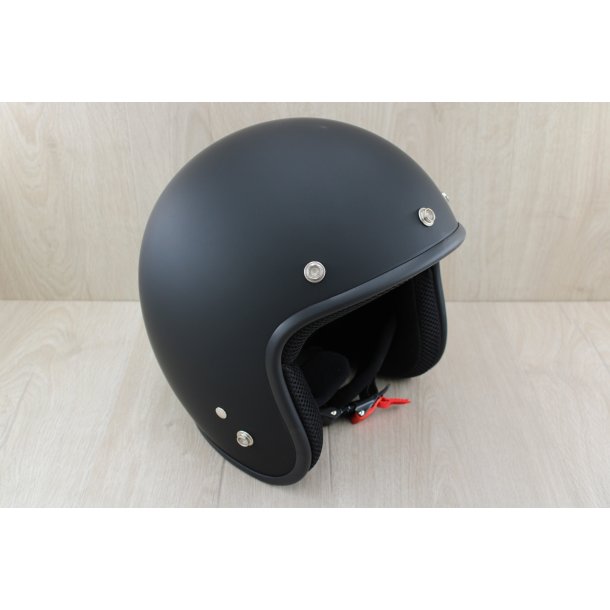 Retro Jet Hjelm Mat Sort Str. Medium