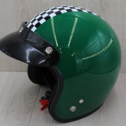 Retro Jet Hjelm Gr�n Large