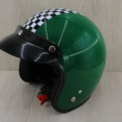 Retro Jet Hjelm Gr�n Large