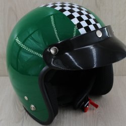 Retro Jet Hjelm Gr�n Large