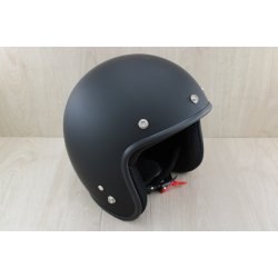 Retro Jet Hjelm Mat Sort Str. Extra Large