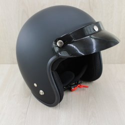 Retro Jet Hjelm Mat Sort Str. Large