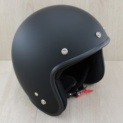 Retro Jet Hjelm Mat Sort Str. Large